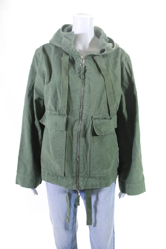 Hurry Before It's Gone Everlane Womens The Canvas Organic Cotton Anorak Jacket Forest Green