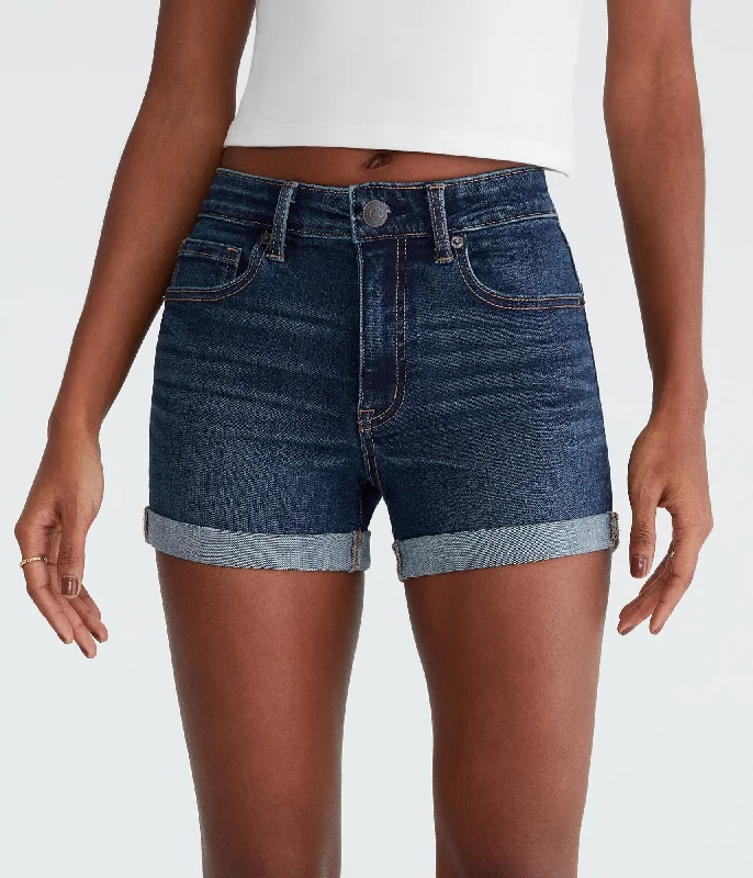 Bold Fashion Aeropostale Premium Seriously Stretchy High-Rise Denim Midi Shorts