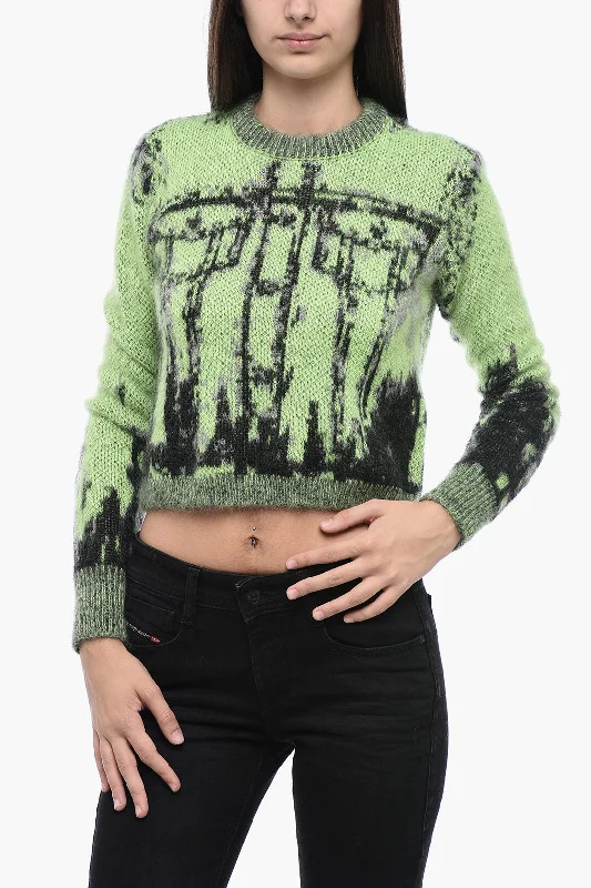 Stylish Looks Diesel Inlay M-SYMI Pullover with Trompe L'Oeil