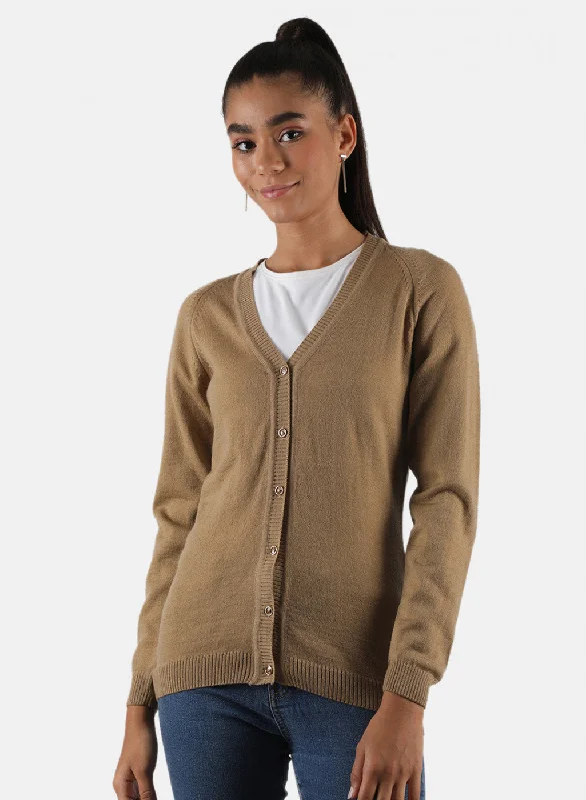 Graceful Movement Women Brown Solid Cardigan