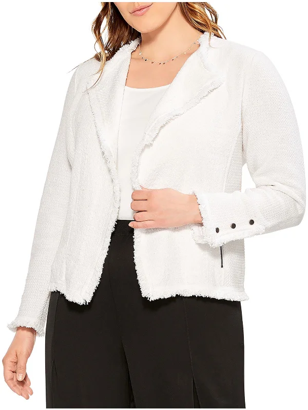 Fashion Forward Womens Knit Long Sleeves Open-Front Blazer