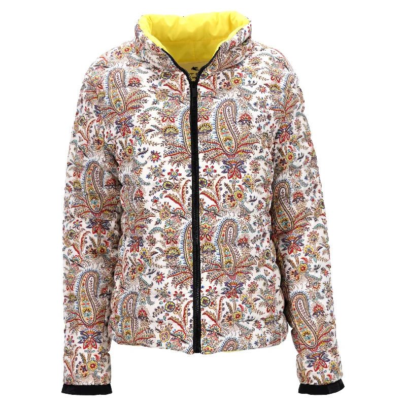 Casual Elegance Etro Paisley-Print Down Puffer Jacket in Multicolor Polyester