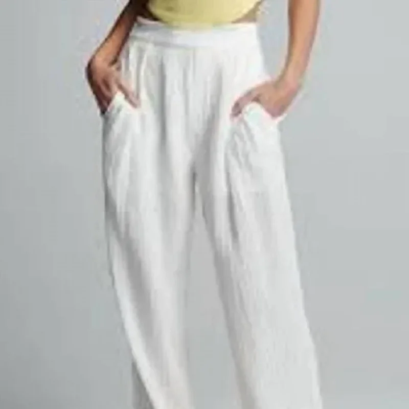 Hurry Before It's Gone Norris Cotton Gauze Pants In White