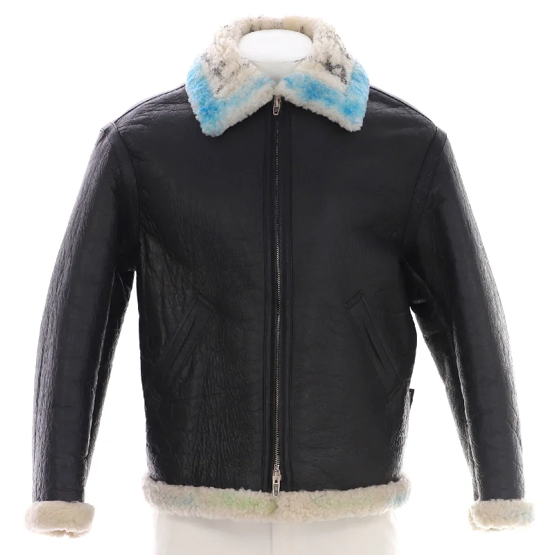 Fashion Forward Outfits Graffiti Zip Jacket Leather and Shearling