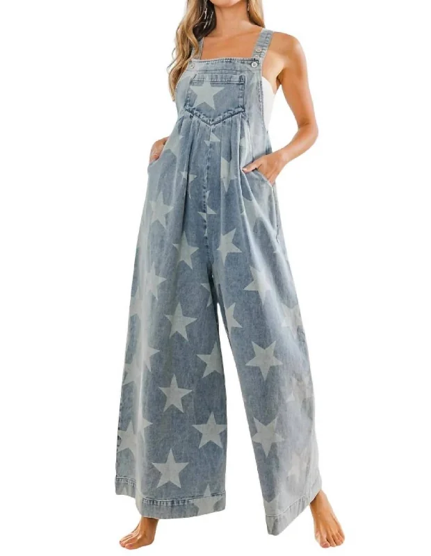 Trend Leading Collection Bibi Star Overalls In Denim