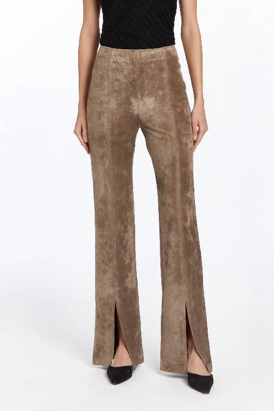 Stylish Savings Women's Tavira Suede Pant In Taupe