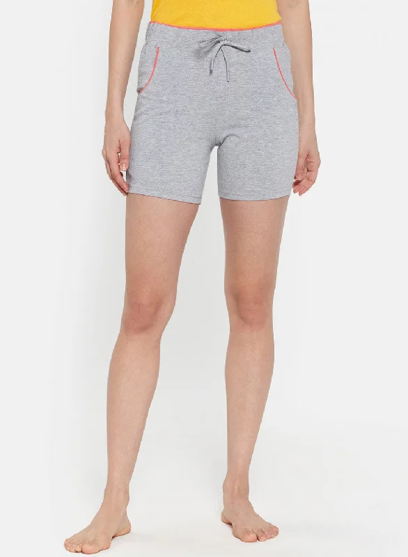 Flash Sale Womens Grey Plain Shorts