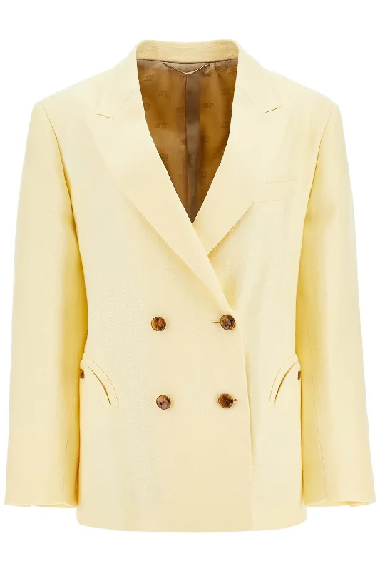 Hot Deals Blaze Milano Women's  yellow Linen Oversized Blazer