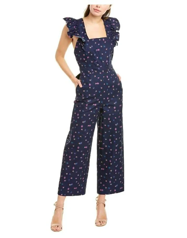 Quick Grab Deals Farren Floral Print Jumpsuit In Blue