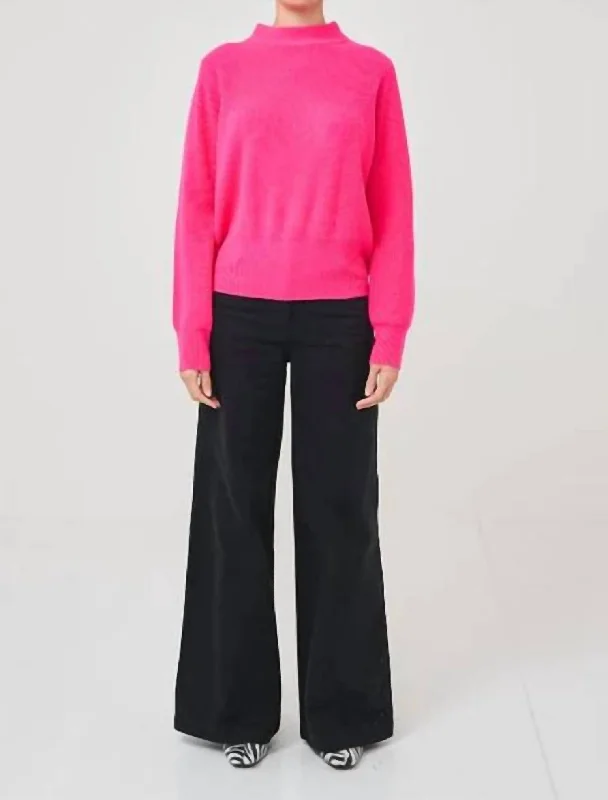 Business Casual Outfits Sophia Fringe Sweater In Neon Pink