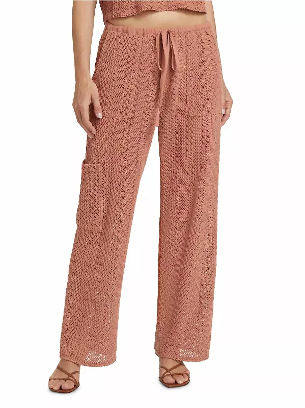 Trending Items Finley Crochet Pants In Teak