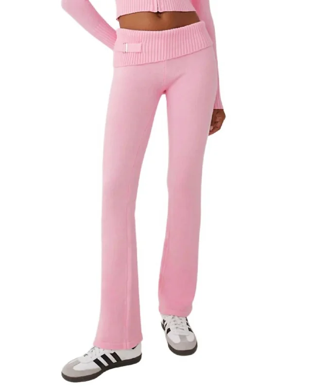 Weekend Exclusive Fleur Cloud Knit Low Rise Pant In Valentine Pink