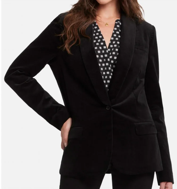 End Of Season Sale Velveteen Tuxedo Jacket In Black