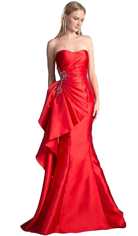 All Season Fashion Collection Cinderella Divine - Strapless Side Embellished Mermaid Evening Gown