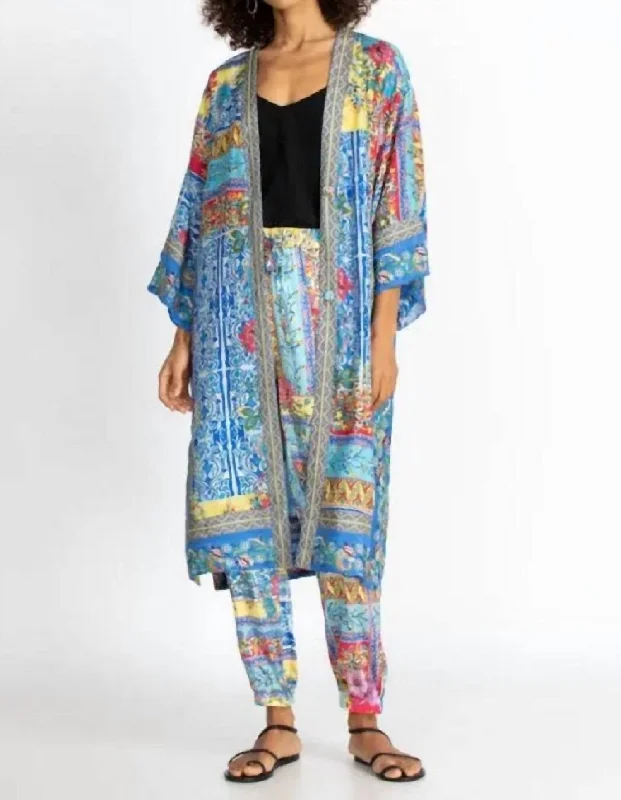 Modern Romance Midsummer Namaka Kimono In Multi