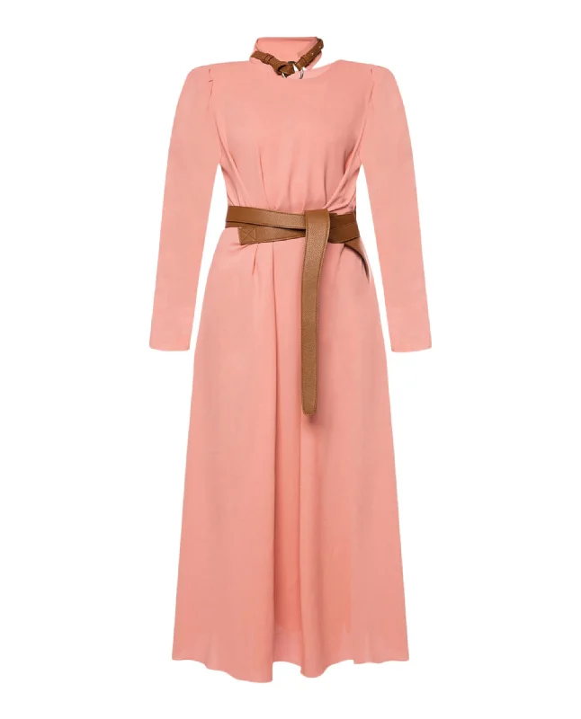 Unleash Your Trendy Side Belted Silk Dress