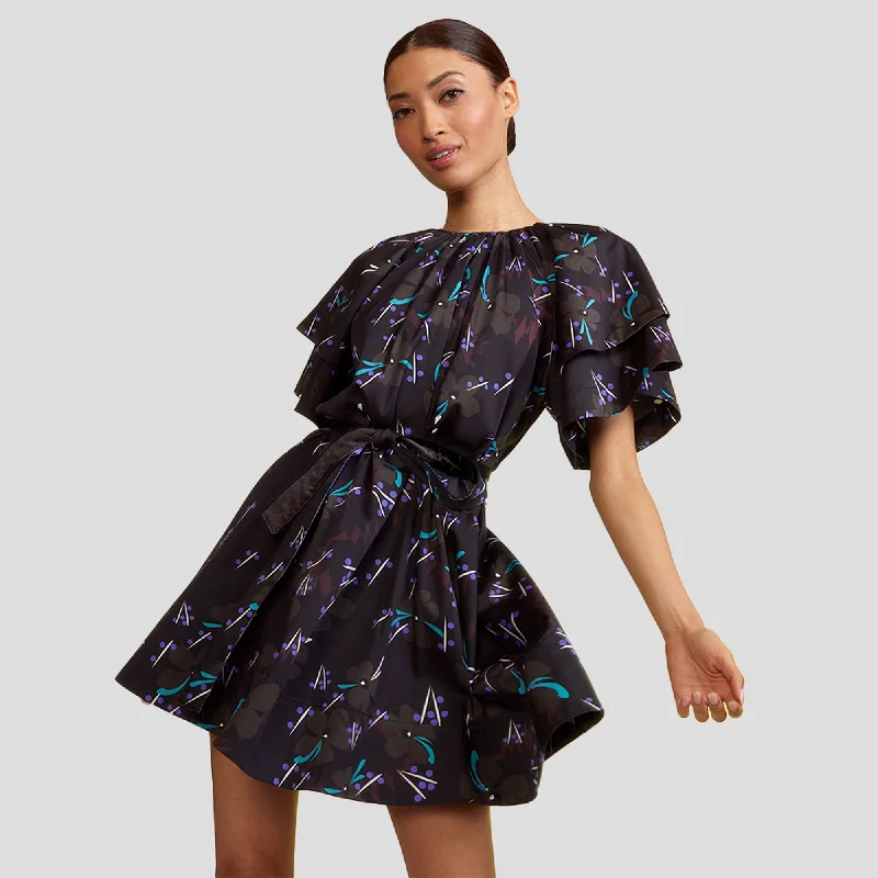 Gift Ideas COTTON DRESS WITH FLUTTER SLEEVE