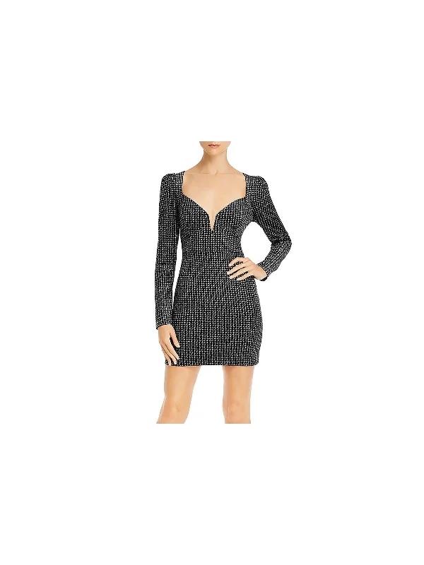 Discount Extravaganza Countdown Womens Velvet Mini Cocktail Dress