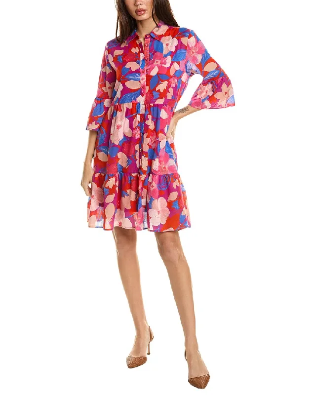 Trendy Threads Johnny Was Giverney Gardens Ruffle Sleeve Shirtdress