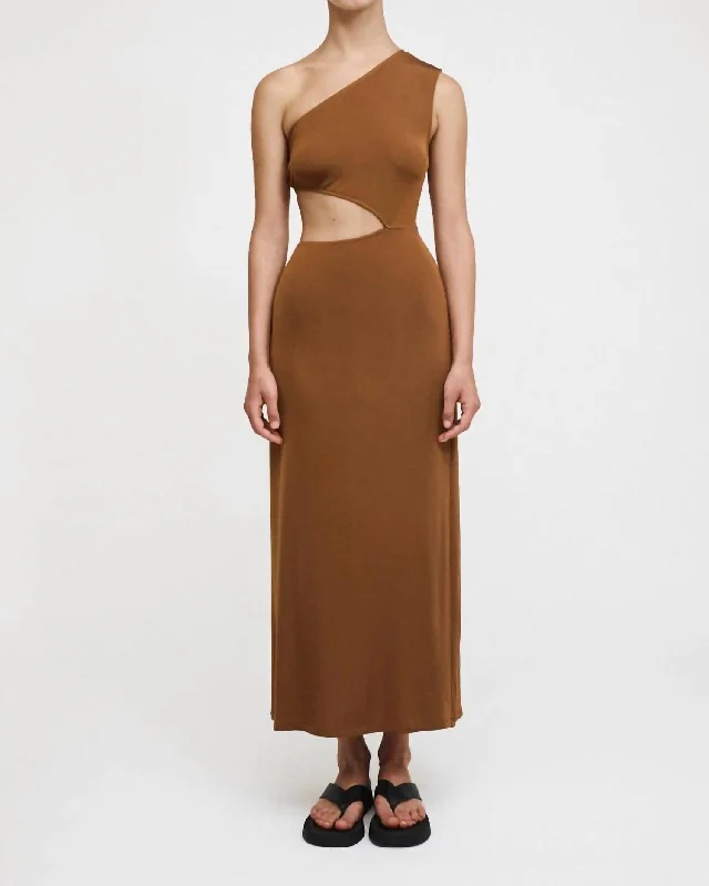 Trendy Street Style Attire Martha Dress In Camel