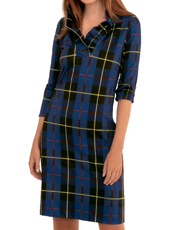 Find Your Unique Flair Plaidly Cooper Dress Red Plaid In Blue