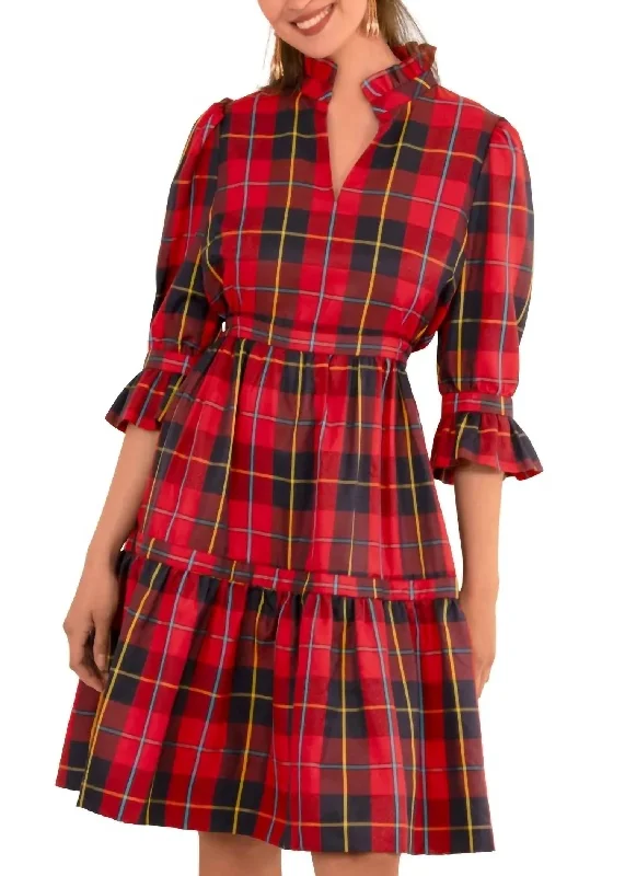 From Casual To Classy Teardrop Dress - Plaidly Cooper In Red