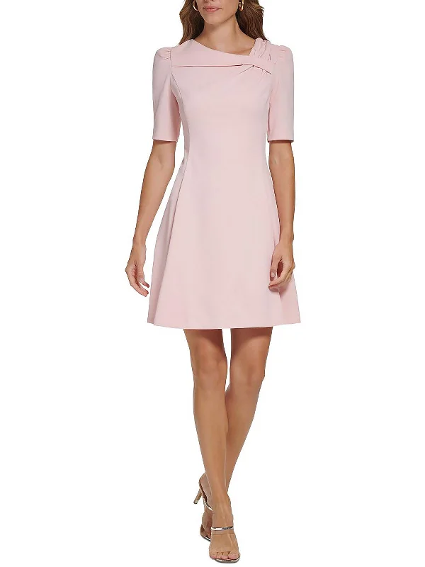 Limited Time Deal Womens Knit Foldover Fit & Flare Dress