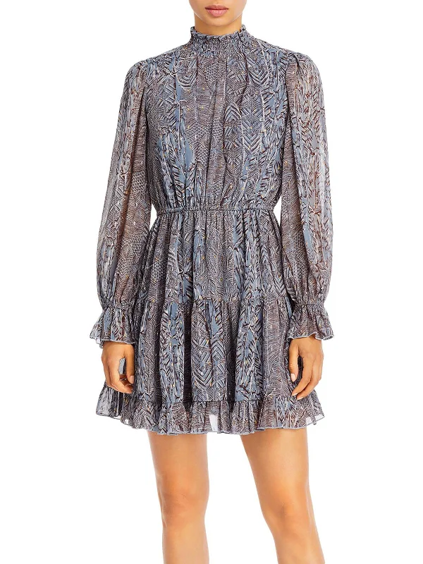 Redefining Women's Style Womens Metallic Mini Fit & Flare Dress