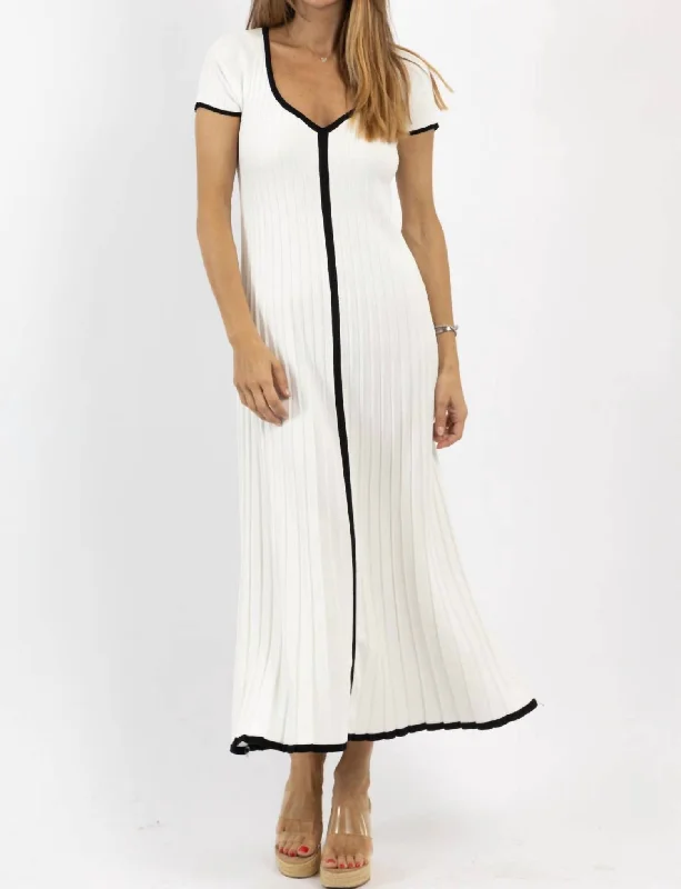 Chic Casual Style Blair Binded Contrast Dress In White