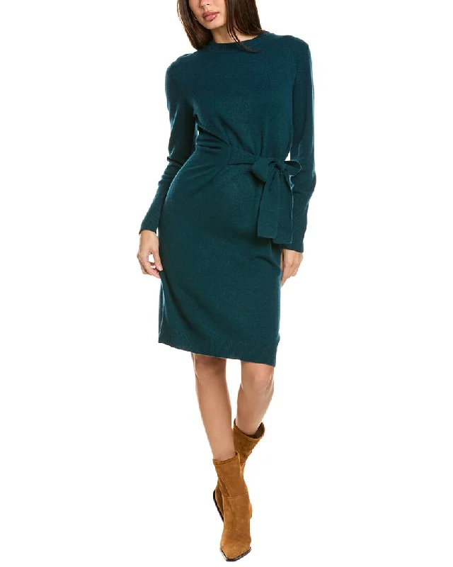 Limited Time Deal Forte Cashmere Tie Waist Cashmere Sweaterdress