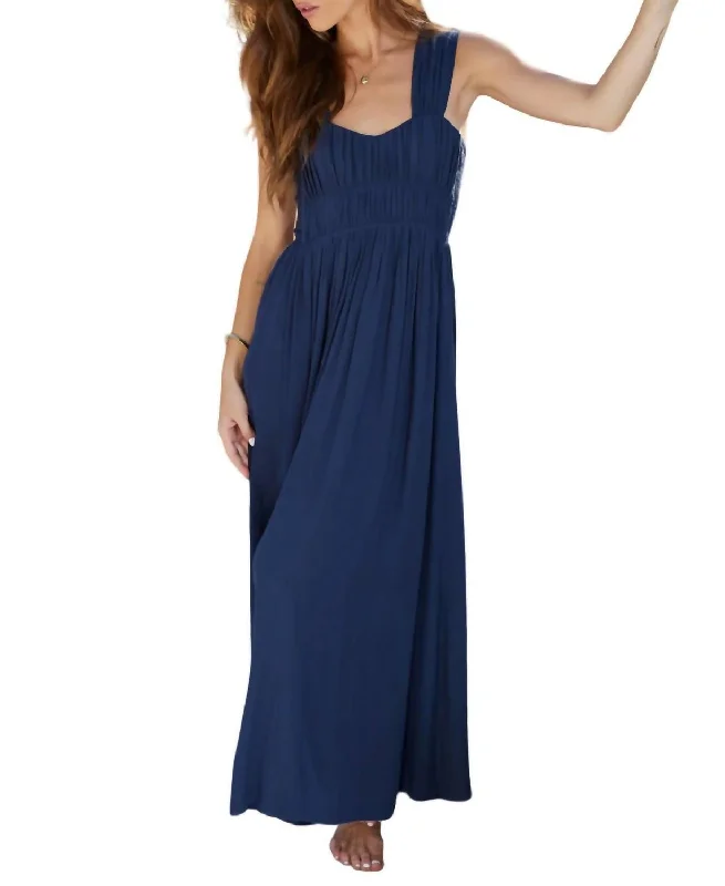 Premium Fashion Grecian Corset Dress In Marine