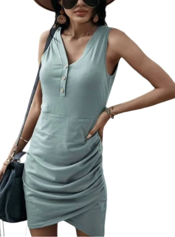 Save Big Quinn Twisted Dress In Light Blue