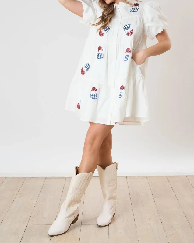 End Of Season Sale Sequin Popsicle Dress In White