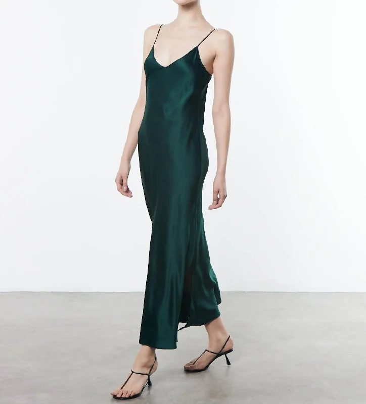 Clearance Event Silk Bias Dress In Malachite