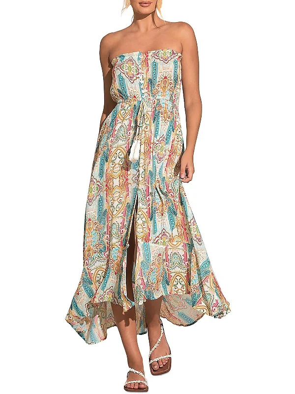 Chic Styles Womens Printed Tea Length Sundress