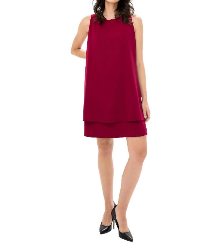 Rocker Chic Fashion Woven Dress In Beets